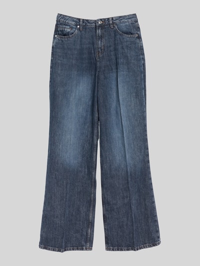 s.Oliver RED LABEL Wide leg jeans met bandplooien-detail: van katoenmix Lichtblauw - 2