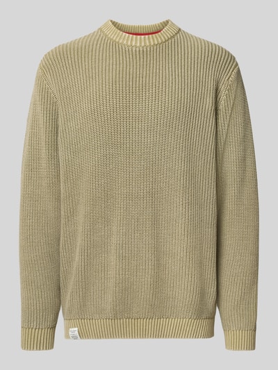 Pepe Jeans Regular fit pullover van puur katoen, model 'PARKER CREW' Olijfgroen - 2
