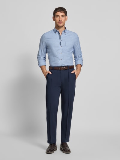 Christian Berg Men Vrijetijdsoverhemd met knoopsluiting Metallic blauw - 1