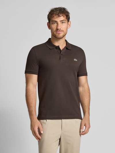 Lacoste Slim Fit Poloshirt aus reiner Baumwolle Dunkelbraun 4