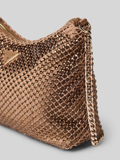 Guess Torba na ramię z detalem z logo model ‘ZALINA’ Metaliczny brązowy 3