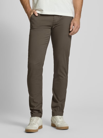 Lindbergh Regular Fit Chino mit Gürtel Oliv 4