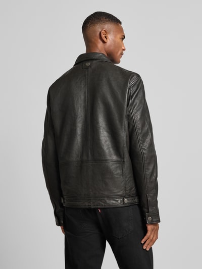 Gipsy Leren jack met ritssluiting, model 'Vintage Short' Antraciet - 5