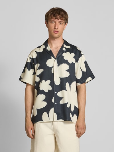 ANOTHER COTTON LAB Relaxed Fit Freizeithemd mit Resortkragen Black 4