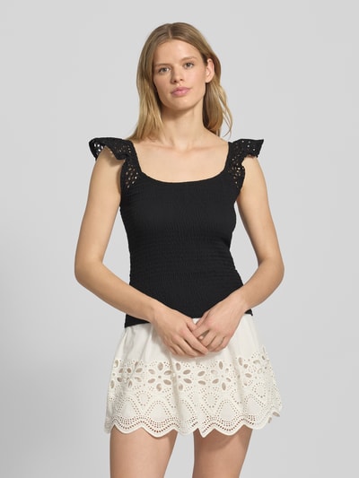 Only Top o kroju slim fit z czystej bawełny model ‘GWEN LIFE’ Czarny 4