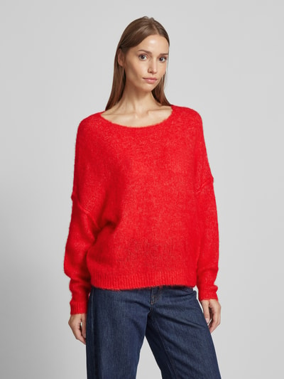 American Vintage Gebreide pullover met boothals, model 'YANBAY' Rood gemêleerd - 4