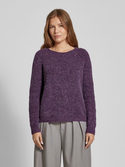 Fynch-Hatton Strickpullover mit gerippten Abschlüssen Violett 4