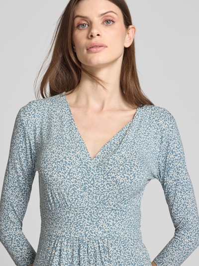 Zero Knielanges Kleid mit V-Ausschnitt Bleu 3