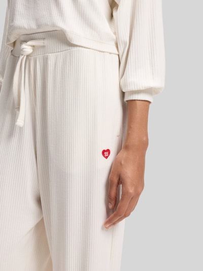 HUGO relaxed fit sweatbroek van modalmix model 'HUGO HEART' Offwhite - 3