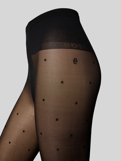 BOSS 20 DEN Strumpfhosen mit Logo-Monogramm Black 2