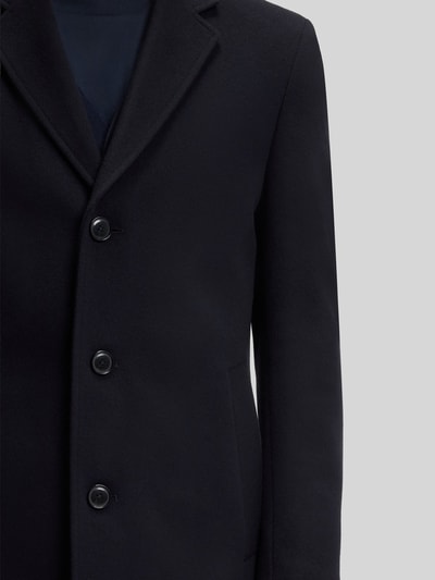 BOSS Płaszcz wełniany o kroju slim fit z kołnierzem z połami model ‘HYDE’ Granatowy 6