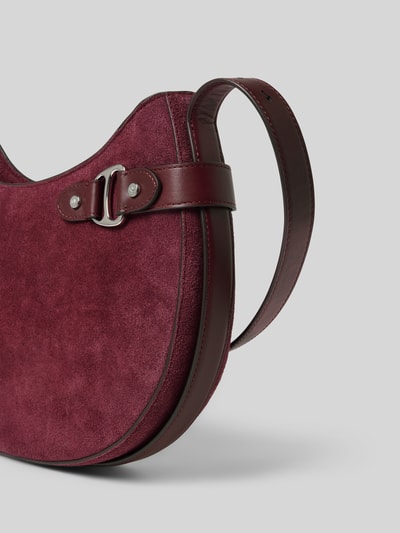 Lauren Ralph Lauren Handtas van echt runderleer met sierapplicatie Bordeaux - 3