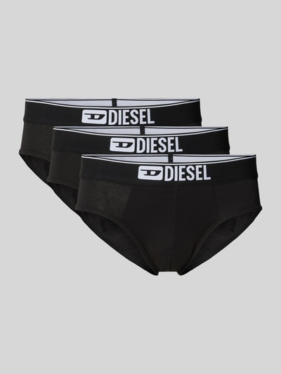 Diesel Slip mit elastischem Logo-Bund im 3er-Pack Black 1