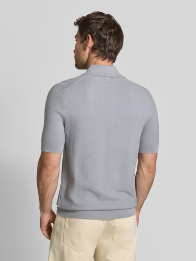 Matinique Slim fit poloshirt van katoenmix in tricotlook Lichtblauw - 5