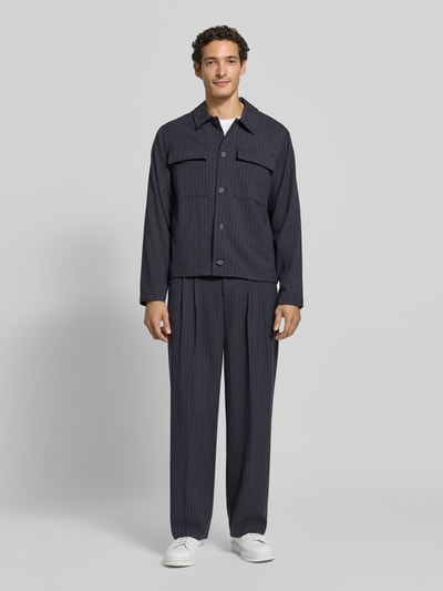Casual Friday Regular Fit Hemdjacke mit Brusttaschen Modell 'GAEL' Marine 1
