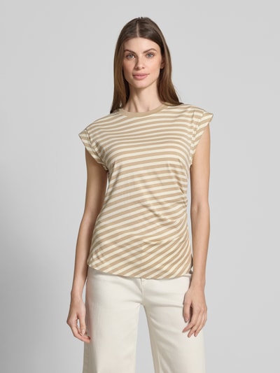 BOSS Slim Fit T-Shirt aus reiner Baumwolle Beige Melange 4