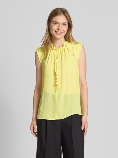 Marc Cain Regular Fit Blusentop mit Rüschen Hellgelb 4