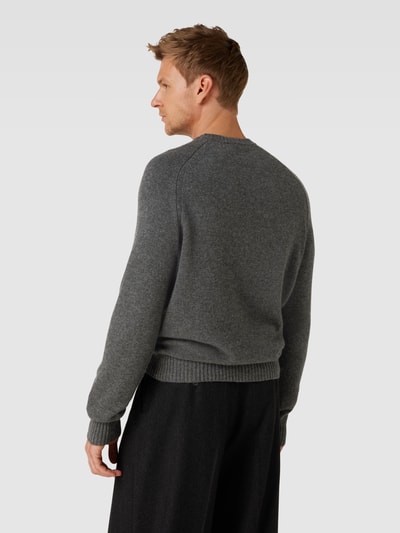 BOSS Pullover van kasjmier met ronde hals, model 'Maglio' Antraciet - 5