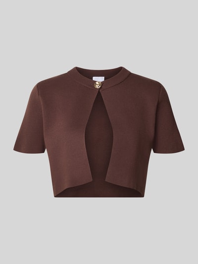 Produktfoto, brauner Regular Fit Bolero mit 1-Knopf-Verschluss von Jake*s Cocktail, strukturierte Oberfläche, klare Schnittform