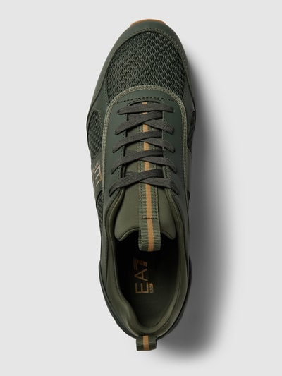 EA7 Emporio Armani Sneakers met labeldetails Kaki - 4