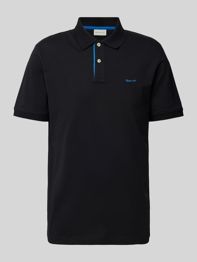 Gant Koszulka polo o kroju regular fit z wyhaftowanym logo Czarny 2