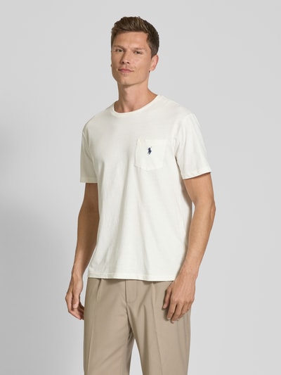 Polo Ralph Lauren Regular Fit T-Shirt aus Baumwoll-Leinen-Mix Offwhite 4