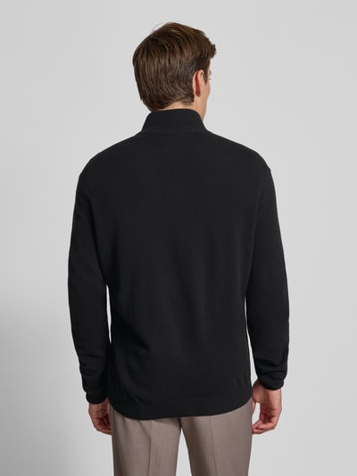 Gant Regular Fit Pullover mit Strick-Optik aus reiner Lammwolle Black 5