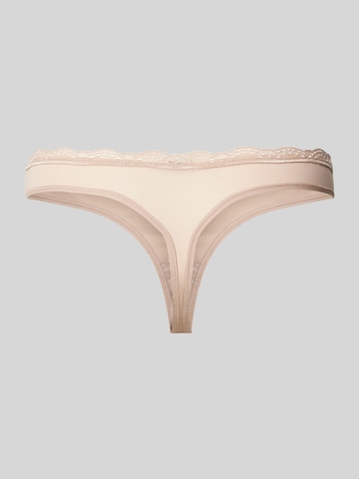 Calvin Klein Underwear String met kantgarnering Beige - 3