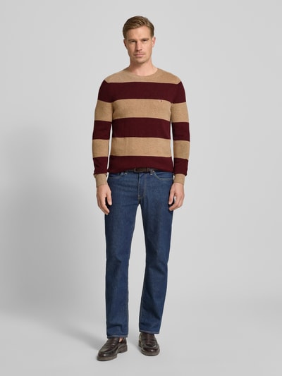Tommy Hilfiger Regular Fit Strickpullover aus feinster Wolle  Bordeaux Melange 1