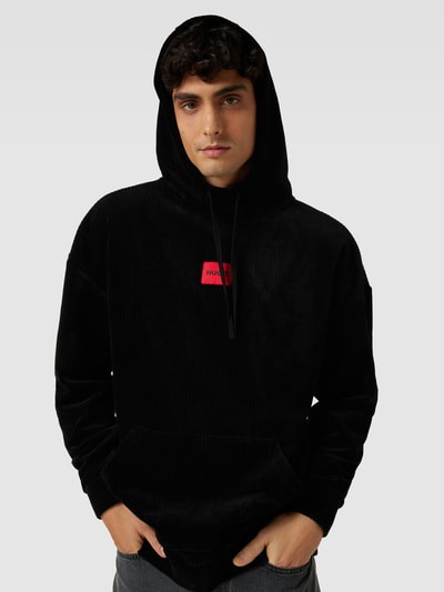 HUGO Hoodie mit Feinripp Modell 'Velvet' Black 3