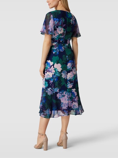 Adrianna Papell Cocktailjurk met bloemenmotief Marineblauw - 5