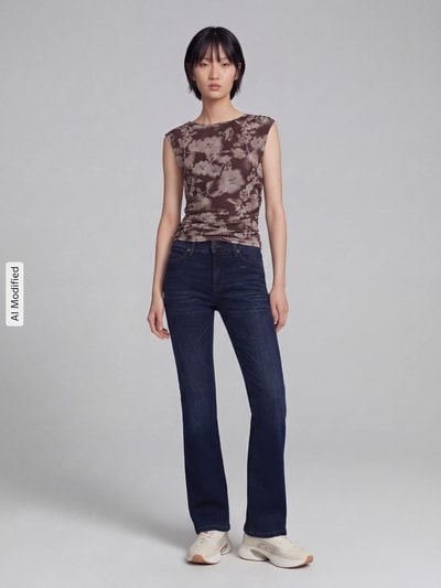 CAMBIO Regular Fit Bootcut-Jeans aus Viskose-Baumwoll-Mix Modell 'PARIS FLARED' Dunkelblau 1