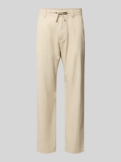 Produktfoto, Relaxed Fit Hose aus Leinen-Baumwoll-Mix von s.Oliver RED LABEL in Beige mit unifarbener Optik, Webware, sichtbare Details