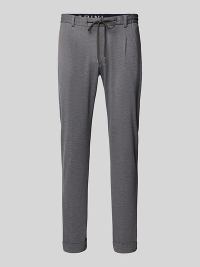 Baldessarini Tapered Fit Bundfaltenhose mit Tunnelzug Modell 'Cross-1' Silber Melange 2