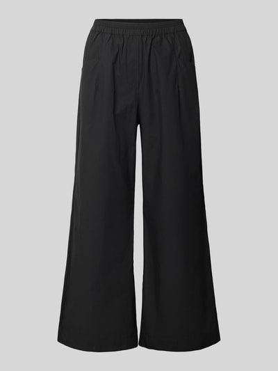 Productfoto, Hose aus Baumwolle mit elastischem Bund van JAKE*S STUDIO WOMAN, zwart, relaxed fit, elastische tailleband, steekzakken, pure katoen, taillewijdte maat 38: 40 cm, binnenbeenlengte maat 38: 66 cm, gladde textuur