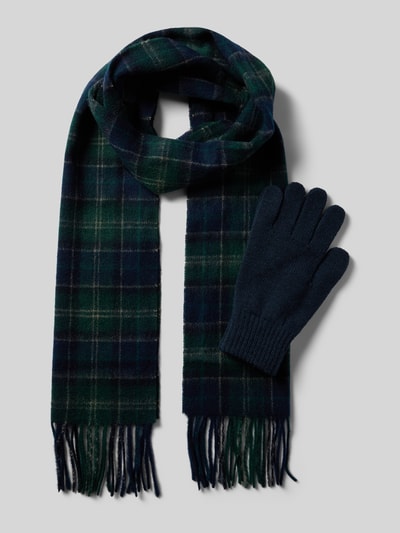 Barbour Handschoenen en sjaal in een set van wolmix Marineblauw - 1