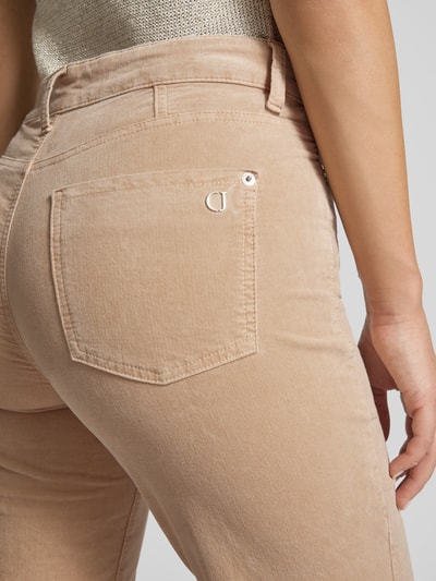 Cambio Regular fit broek met paspelzakken, model 'PEARLIE' Zand - 3