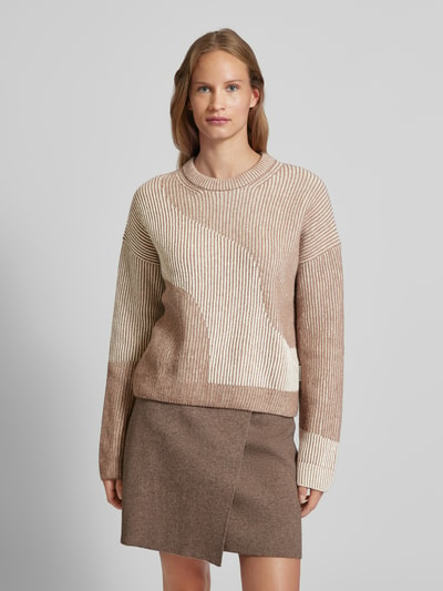 Armedangels Oversized Strickpullover gerippten Abschlüssen Modell 'MAYRAA' Beige 4