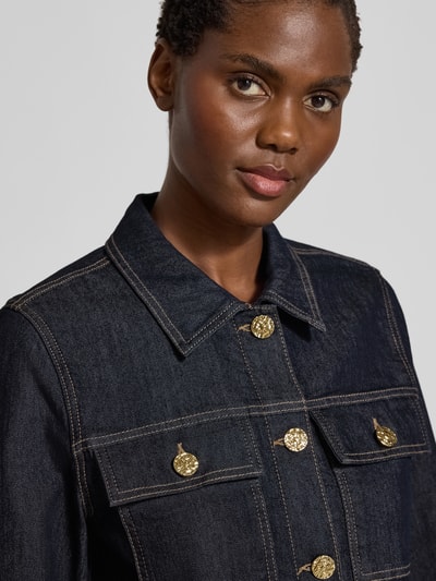 s.Oliver BLACK LABEL Regular Fit Jeansjacke aus Baumwoll-Mix Dunkelblau 3