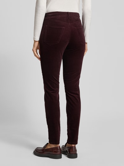 Marc O'Polo Spodnie sztruksowe o kroju slim fit z mieszanki bawełny model „ALKEA” Bordowy 5