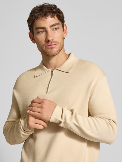 SELECTED HOMME Relaxed Fit Strickpullover aus Viskose-Mix Modell 'TELLER' Beige 3