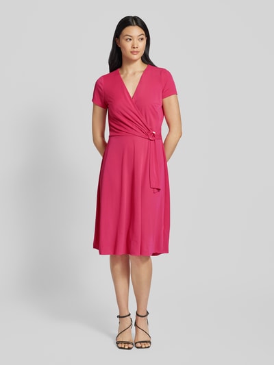 Lauren Ralph Lauren Knielanges Kleid in Wickel-Optik Modell 'KARLEE' Pink 4