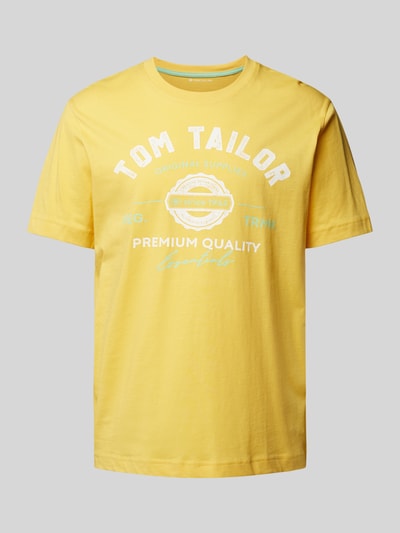 Tom Tailor T-shirt z nadrukiem z logo Żółty 2