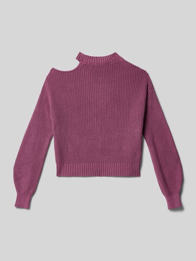 Mango Strickpullover aus reiner Baumwolle Purple 3