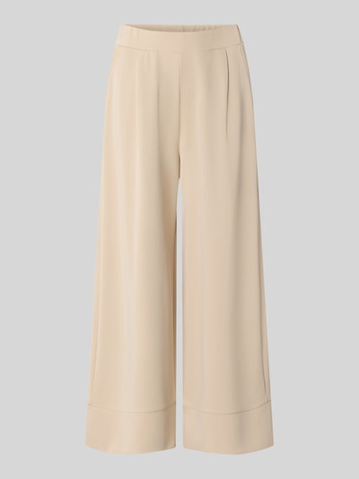 Produktfoto, Wide Leg Sweatpants aus Modal-Mix von Rich & Royal in Beige, elastischer Bund, Bundfalten, seitliche Eingrifftaschen, glatte Textur