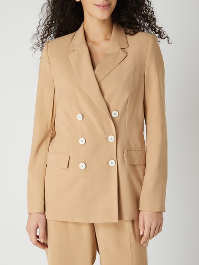 Jake*s Collection Lange blazer met dubbele knopenrij  Beige - 4