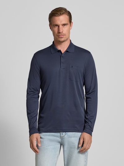 RAGMAN Regular fit poloshirt met borstzak Marineblauw - 4