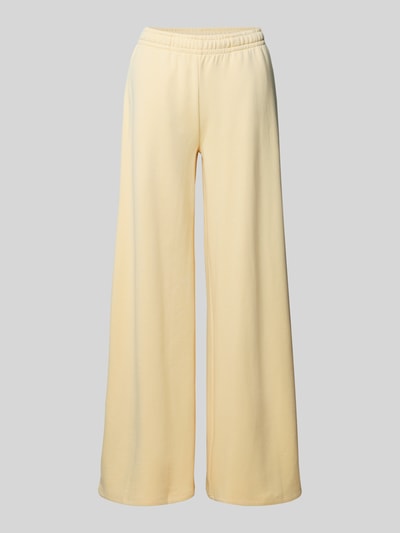 Produktfoto, Wide Fit Sweatpants mit elastische Bund von Gina Tricot, bawełniany miks, krój wide fit, elastyczny pas, relaxed fit, długość nogawki wewnętrznej w rozmiarze S: 76 cm, kolor jasnokremowy, gładka faktura