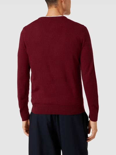 Gant Gebreide pullover met labelstitching Bordeaux - 5