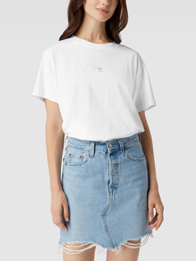 Jake*s Casual T-Shirt mit Stitching Weiß 4